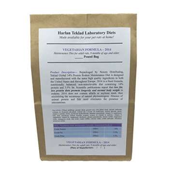 Nesom Distributing Envigo (Formerly Harlan) Teklad Adult Rat Food Diet Global 2014 (5lbs)