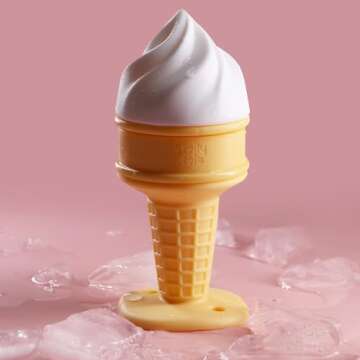 Smily Mia Freezer Teether for Babies 12-18Months,Freezable Ice Cream Toy for 6-12Months Babies,Cold ...