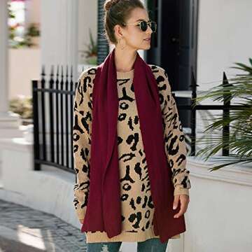 NSQTBA Women's Long Leopard Sweaters for Stylish Comfort