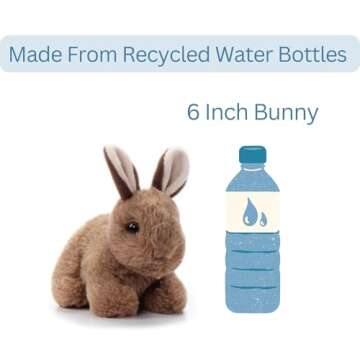 The Petting Zoo Rabbit Stuffed Animal Plushie, Gifts for Kids, Wild Onez Babiez Wildlife Animals, Brown Bunny Plush Toy 6 inches