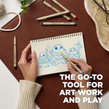 SAKURA Pigma Micron 005 8 Color Set Water Based Pigment for Illustration - Holiday Gifts for Artists, Crafters & DIY Gifts Projects