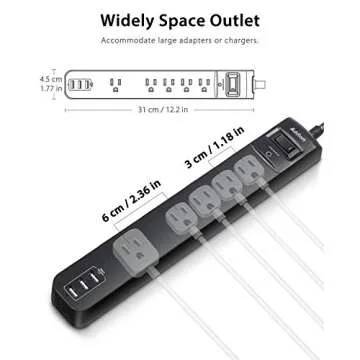 Surge Protector Power Strip with 5 Outlets and USB