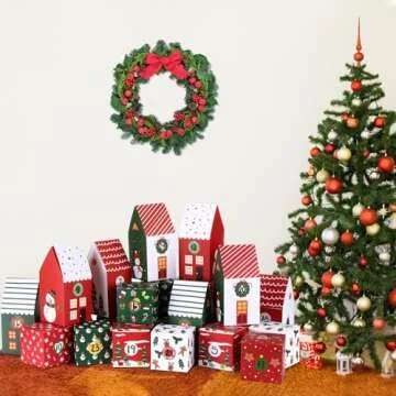 Watersay 24 Empty Advent Calendar Boxes to Fill 2025 Christmas Advent Calendar Boxes DIY Christmas Advent Countdown Gift Boxes for Boys Girls Adults Party Favor