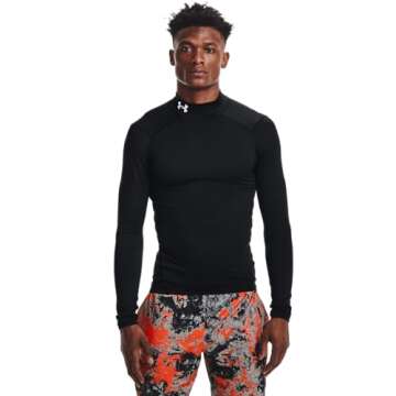 Under Armour Men's ColdGear Armour Compression Mock, Black (001)/White, Small