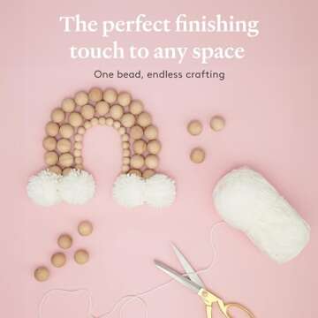 Wooden Beads (25mm) 1 Inch with 3/16 Inch Hole Pack of 50 Unfinished Wooden Bead Supplies Easily Threads, Smooth Natural Finish Paint and Stain by Woodpeckers