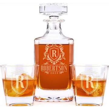 Personalized Whiskey Decanter Set - Custom Gifts for Men