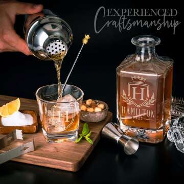 Personalized Whiskey Decanter Set - Custom Gifts for Men