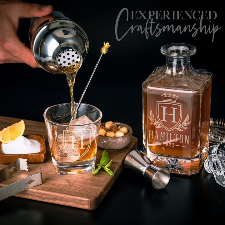 Personalized Whiskey Decanter Set - Custom Gifts for Men