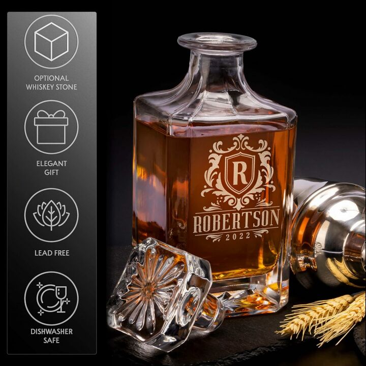 Personalized Whiskey Decanter Set - Custom Gifts for Men