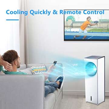 Evaporative Air Cooler-3-in-1 Portable Air-Cooling Fan, Instant Cool & Humidify with 3 Speeds, 8H Timer, 3 Modes, No Noise Tower Fan, No Dust, Bladeless Fan for Large Room Office (01#)