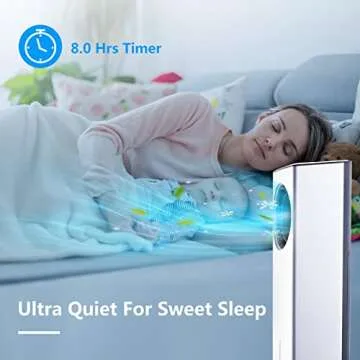 Evaporative Air Cooler-3-in-1 Portable Air-Cooling Fan, Instant Cool & Humidify with 3 Speeds, 8H Timer, 3 Modes, No Noise Tower Fan, No Dust, Bladeless Fan for Large Room Office (01#)