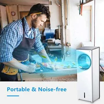 Evaporative Air Cooler-3-in-1 Portable Air-Cooling Fan, Instant Cool & Humidify with 3 Speeds, 8H Timer, 3 Modes, No Noise Tower Fan, No Dust, Bladeless Fan for Large Room Office (01#)
