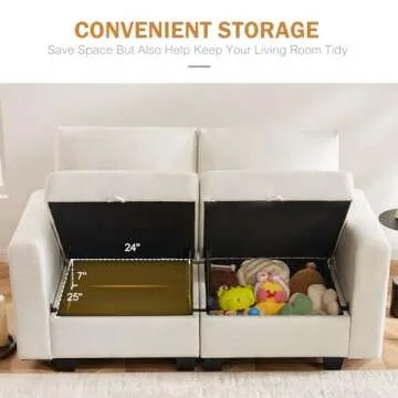 ABCASA Modular Loveseat with Storage for All Spaces