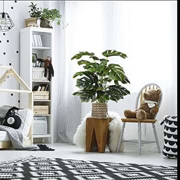 Artificial Palm Plants Leaves Faux Turtle Leaf Fake Monstera Tropical Large Palm Tree Leaves Outdoor...