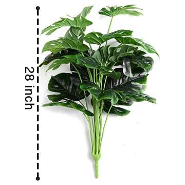 Artificial Palm Plants Leaves Faux Turtle Leaf Fake Monstera Tropical Large Palm Tree Leaves Outdoor UV Imitation Leaf