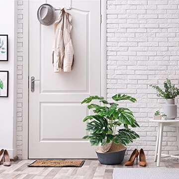 Artificial Palm Plants Leaves Faux Turtle Leaf Fake Monstera Tropical Large Palm Tree Leaves Outdoor UV Imitation Leaf