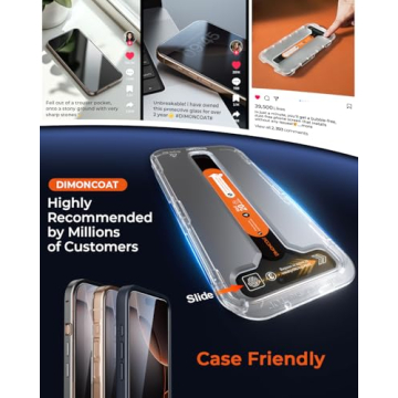 DIMONCOAT 4-Pack TOP 9H+ Glass for iPhone 16 Pro Max Screen Protector 6.9"[13FT Military Grade Shatterproof][Auto Alignment Kit] Screen Protector 16 ProMax Tempered Glass Longest Durable Case-Friendly