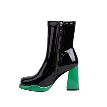 Mofirdast Gogo Boots Platform Chunky Heel Ankle Boots for Women, Square Toe Mid Calf Boots with Side...