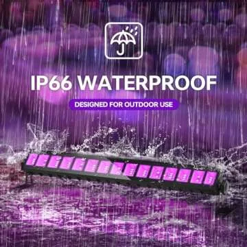 4 Pack LED Black Lights, Blacklight Bars with Plug+Switch+6ft Cord, Light Up 24x24ftx4, IP66 Waterproof Blacklight for Glow Party, Fluorescent Poster, Body Paint, Halloween Decorations, Bedroom, Stage