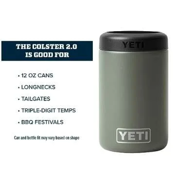 YETI Rambler 12 oz. Colster Can Insulator for Standard Size Cans, Camp Green (NO CAN INSERT)