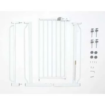 Regalo Easy Step 36" Extra Tall Walk Thru Baby Gate, Includes 4-Inch Extension Kit, 4 Pack of Pressure Mount Kit and 4 Pack Wall Cups and Mounting Kit, White
