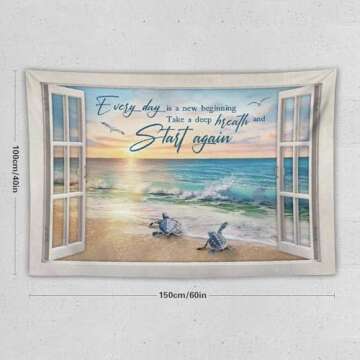 yowecso Coastal Sunrise Tapestry – Vibrant & Versatile Ocean Decor