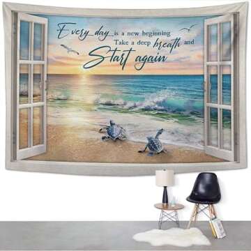 yowecso Coastal Sunrise Tapestry for Beach Aesthetic Decor
