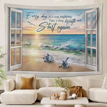 yowecso Coastal Sunrise Tapestry for Beach Aesthetic Decor