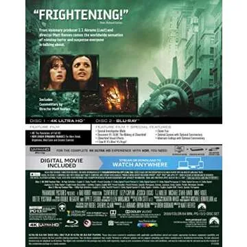 Cloverfield [4K UHD + Blu-ray + Digital] - Experience the Thrills in Stunning Clarity