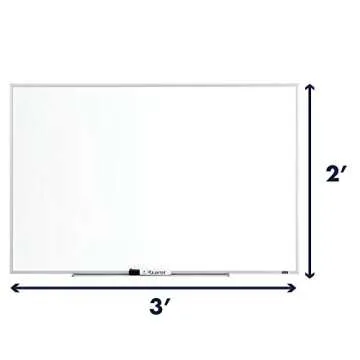 Quartet Whiteboard, 2’ x 3’ Dry Erase Board, White Board for Home Office, Classroom & Home School Supplies, Includes 1 Dry Erase Marker & Detachable Marker Tray, Aluminum Frame, Non-Magnetic (75123)