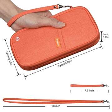 RFID Blocking Passport Wallet, Family Travel Passport Holder Document Organizer Bag with Wrist & Nec...