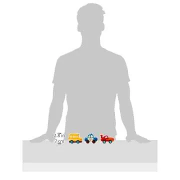 B. toys- Mini Wheeee-ls!- 3 pc Mini Pull-Back Vehicles Set, Bus & Cars, Multi, Hot Rod, School Bus, Police Car- 1 year +