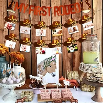 My First Rodeo Banner Cowboy Birthday Party Decoration