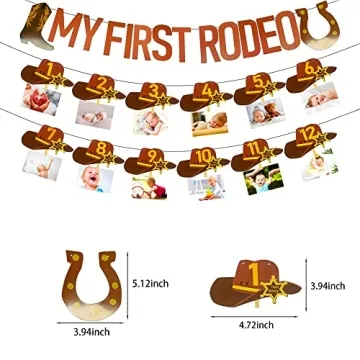 My First Rodeo Banner Cowboy Birthday Party Decoration