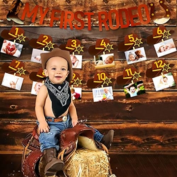 My First Rodeo Banner Cowboy Birthday Party Decoration