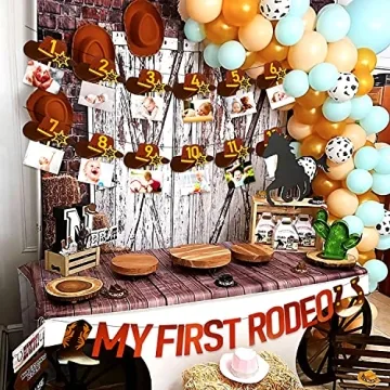 My First Rodeo Banner Cowboy Birthday Party Decoration