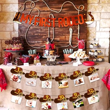 My First Rodeo Banner Cowboy Birthday Party Decoration