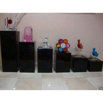 305Displays Acrylic Art Sculpture Stand Pedestal Display Black 12" x 12" x 19"h