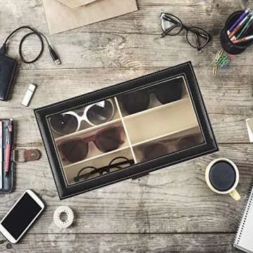 Siveit Stylish 12 Grids Eyewear Organizer Storage Box