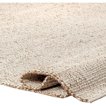 S & L Homes Eco-Friendly Jute Cotton Hand Woven Area Rug for Rustic Decor