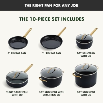 GreenPan 10 Piece Healthy Ceramic Nonstick Cookware Set