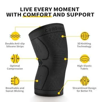 CAMBIVO Comfortable Knee Braces for Pain Relief and Support