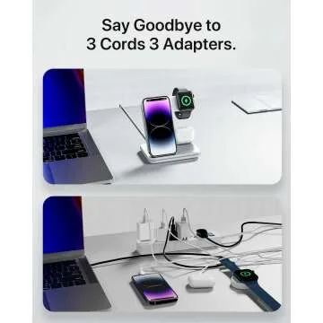3-in-1 Wireless Charger for iPhone, iWatch, AirPods