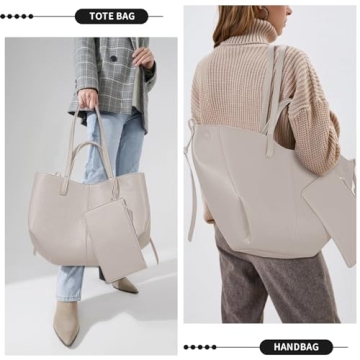 Vegan Leather Tote Handbag for Women - Trendy & Spacious