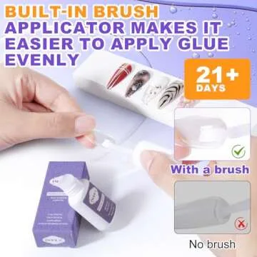 NXJ INFILILA Professional Brush On Nail Glue Arcrylic Nail Glue Nail Glue for Acrylic Nails Strong Nail Glue Professional Nails Glue Adhesive Press On Nail Glue Bulk Long Lasting 7ML/0.23OZ(2PCS)