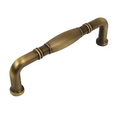 Cosmas 10 Pack 4313-96BAB Brushed Antique Brass Cabinet Hardware Handle Pull - 3-3/4" (96mm) Hole Ce...