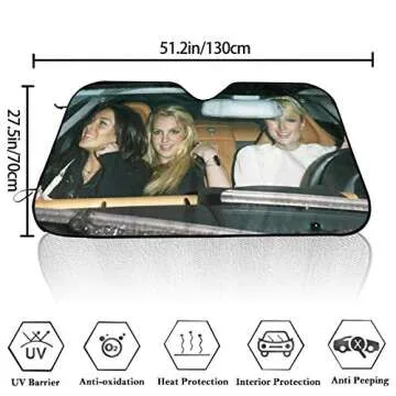 Foldable Car Windshield Sun Shades Universal Fit 51.2" X 27.5"Keep Your Vehicle Cool, Uv Sun and Hea...