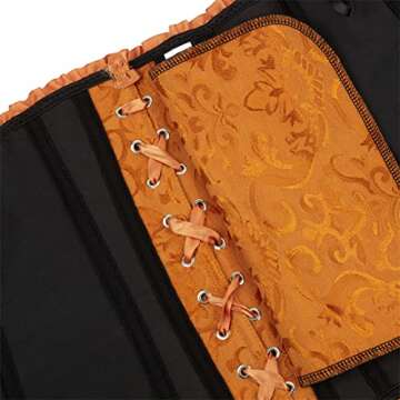 Frawirshau Gold Renaissance Corset Top for Women