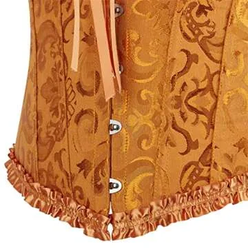 Frawirshau Gold Renaissance Corset Top for Women
