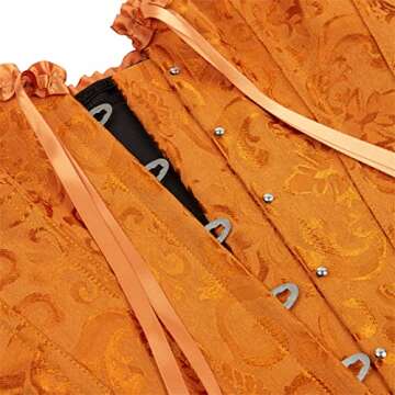 Frawirshau Gold Renaissance Corset Top for Women